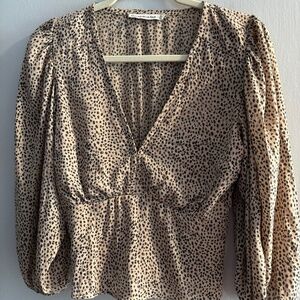 Abercrombie Leopard blouse size medium